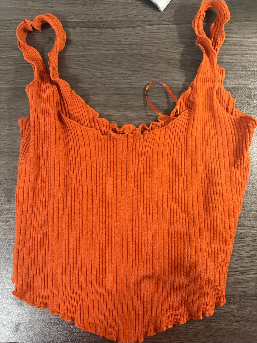 Ribbed Orange Tank Top